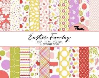 Easter digital paper, Scrapbook paper, Easter pattern, Printable scrapbook paper, Easter background, Printable Easter paper, Easter egg
