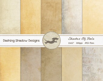 Digital Printable Scrapbook Craft Paper - Grunge Vintage Papers - Shades of Pale Light Brown Silver Beige - 12 x 12" - PU/CU Commercial Use