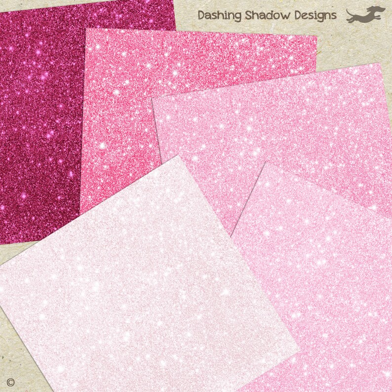 Digital Printable Scrapbook Craft Paper Pink Glitter Papers Etsy