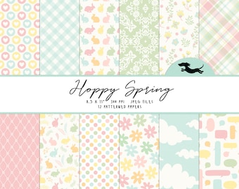 Easter digital paper, Scrapbook paper, A4 Easter pattern, Printable scrapbook paper, Easter background, Printable Easter paper, Spring paper