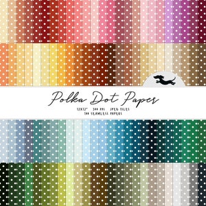 Polka dot digital paper, Scrapbook paper, Spots seamless pattern, Printable scrapbook paper, Polka dot background, Printable polka dot paper