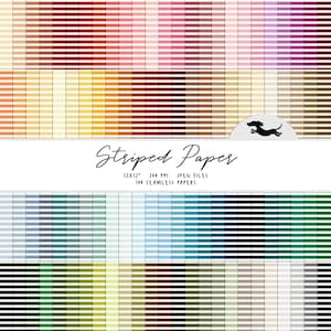 Striped digital paper, Scrapbook paper, Stripe seamless pattern, Printable scrapbook paper, Striped background, Printable striped paper pack