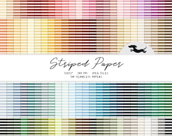 Striped digital paper, Scrapbook paper, Stripe seamless pattern, Printable scrapbook paper, Striped background, Printable striped paper pack