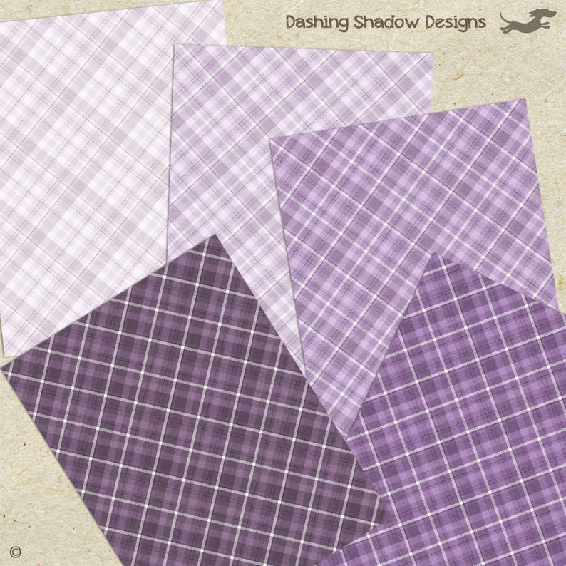 Digital Printable Scrapbook Craft Paper A4 Plaid in Purple Etsy Australia