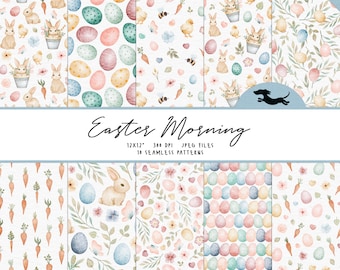 Easter digital paper, Watercolor scrapbook paper, Easter pattern, Printable scrapbook paper, Easter watercolor background, Printable paper