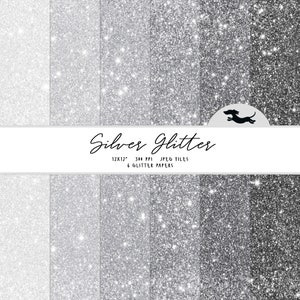 Silber glitzerndes Papier, Scrapbook Papier, Glitter Muster, druckbares Papier, silber glitzer Hintergrund, druckbares Papier