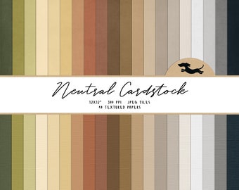 Neutral digital paper, Scrapbook paper, Neutral cardstock, Textured paper, Printable scrapbook paper, Brown background, Textured cardstock