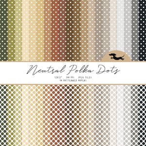 Polka dot paper, Scrapbook paper, Neutral polka dots, Grey polka dot paper, Printable scrapbook paper, Polka dot background, Printable spots