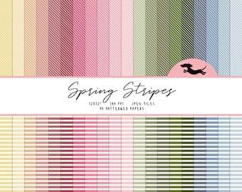 Streep digitaal papier, Scrapbookpapier, Streep naadloos patroon, Afdrukbaar plakboekpapier, Pastelstreepachtergrond, Afdrukbaar streeppapier
