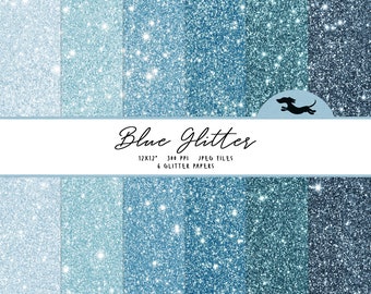 Blue glitter digital paper, Scrapbook paper, Printable glitter paper, Sparkle background, Blue glitter paper, Printable glitter paper