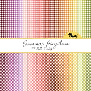 Gingham digital paper, Scrapbook paper, Gingham seamless pattern, Printable scrapbook paper, Summer plaid background, Printable gingham
