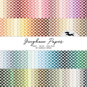 Gingham digital paper, Scrapbook paper, Gingham seamless pattern, Printable scrapbook paper, Gingham background, Printable gingham paper,