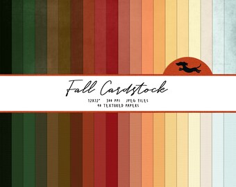Fall digital paper, Scrapbook paper, Fall cardstock, Textured paper, Printable scrapbook paper, Autumn digital paper, Printable fall paper