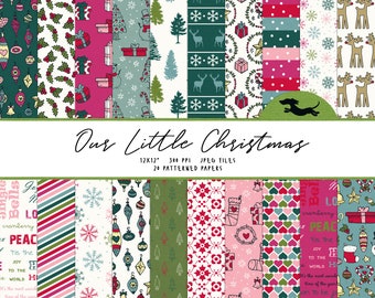 Christmas digital paper, Scrapbook paper, Bright Christmas paper, Printable scrapbook paper, Christmas background, Printable Christmas paper