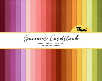 Papel digital de cartulina de verano, papel para álbumes de recortes, cartulina de color sólido, papel para álbumes de recortes imprimible, fondo arcoíris, papel sólido brillante