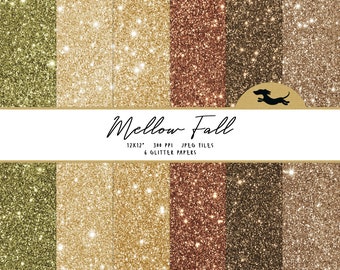 Fall glitter paper, Scrapbook paper, Autumn glitter paper, Printable scrapbook paper, Fall sparkle background, Printable glitter paper