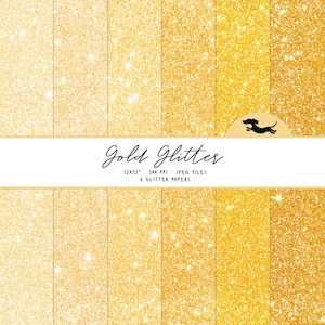 Gold glitter digital paper, Scrapbook paper, Glitter pattern, Printable scrapbook paper, Gold glitter background, Printable glitter paper