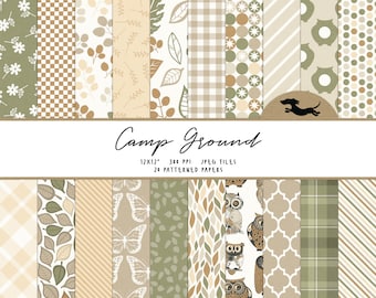 Nature digital paper, Scrapbook paper, Printable scrapbook paper, Natural background paper, Olive green paper, Printable neutral paper