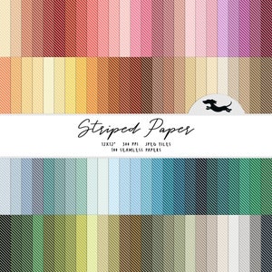 Stripe digital paper, Scrapbook paper, Striped seamless pattern, Printable scrapbook paper, Stripe background, Printable striped paper