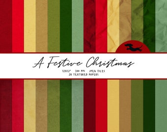 Christmas digital paper, Scrapbook paper, Christmas cardstock, Printable scrapbook paper, Christmas background, Textured printable paper