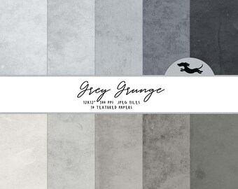 Grey grunge digital paper, Scrapbook paper, Vintage gray paper, Printable scrapbook paper, Grunge background, Solid grey printable paper