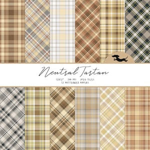 Papel digital tartan, papel para scrapbook, papel xadrez neutro, papel para scrapbook tartan para impressão, fundo tartan, papel xadrez para impressão