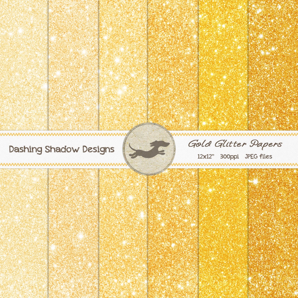 Digital Printable Scrapbook Craft Paper Gold Glitter Papers Etsy