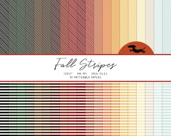 Stripe digital paper, Scrapbook paper, Stripe seamless pattern, Printable scrapbook paper, Striped background, Printable autumn stripes