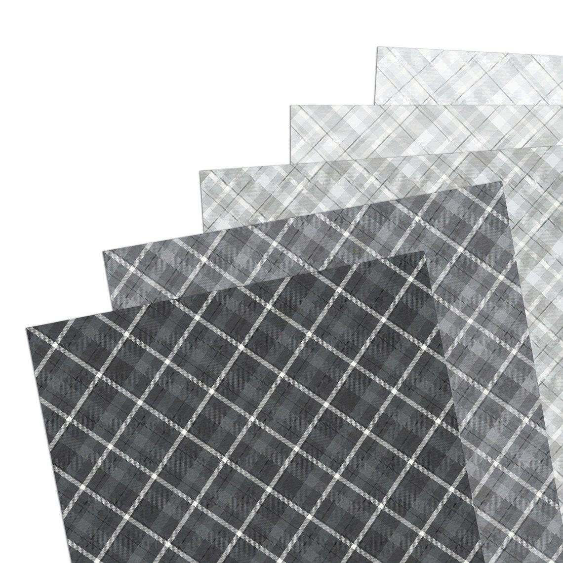 Plaid Digital Paper, Scrapbook Paper, A4 Grey Plaid Pattern, Printable ...