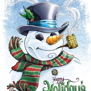 Frosty le bonhomme de neige - Décor d’hiver fantaisiste 8x10