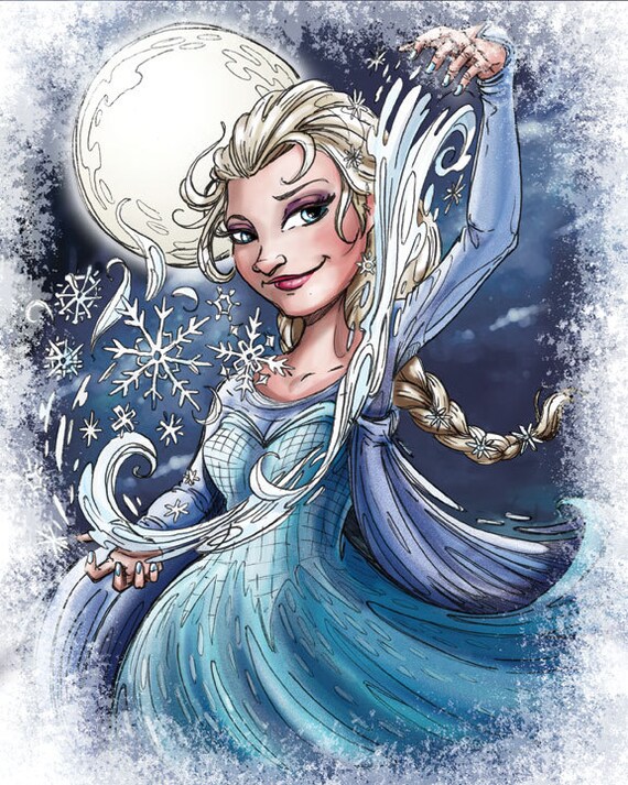 Elsa From Disney's Frozen 8x10 Art Print - Etsy