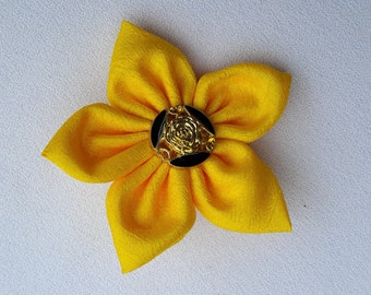Handgemachte Satin Gelbe Stoff Blume