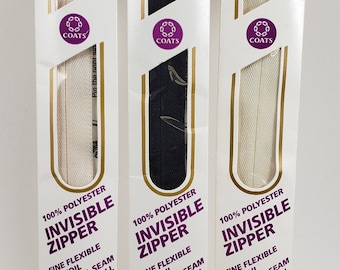 Coats Invisible 7-9" Zippers - 3 Zippers