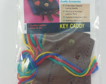 Vintage Arrow Embroidery On Leather Key Caddy Kit