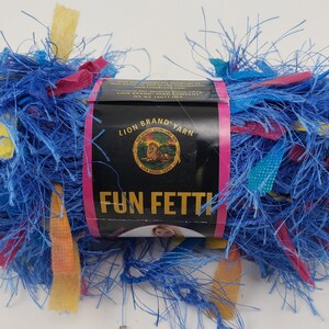 Lion Brand Fun Fetti # 206 &quot;Beach Party Blue&quot; Yarn - 3 Skeins