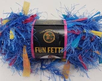 Lion Brand Fun Fetti # 206 "Beach Party Blue" Garn - 3 nystan