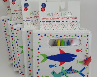 シャークアート オンザゴー お絵かきキット：ポーチ、メモ帳、クレヨン