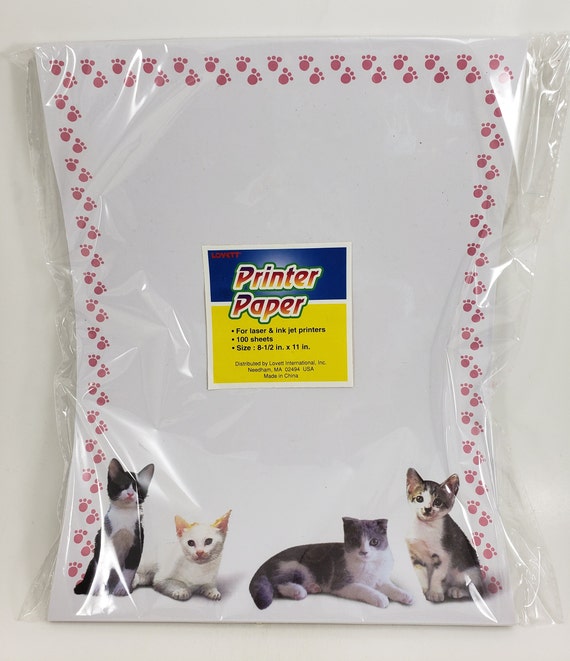 Lovett Laser & Inkjet Printer Paper With Cat Design 