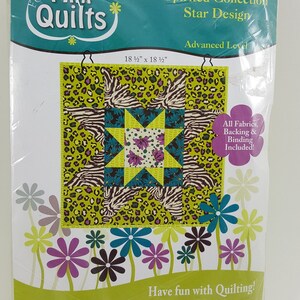 Fun Mini Quilts Kit,Spirited Collection Star Design,Advanced Level Quilt Small Quilt,Small Projects Size 18.5&quot; x 18.5&quot; Simple Quilts -2 Kits