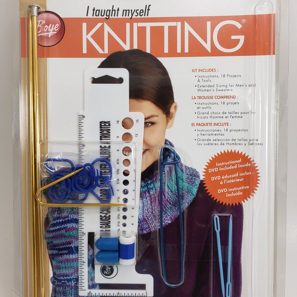 Boye "I Taught Myself Knitting" Kit With Instructional DVD