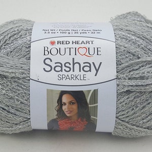 Red Heart Boutique Sashay Sparkle &quot;Platinum&quot; Garen - 3 Skeins
