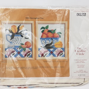 Vtg The Creative Circle Embroidery # 0532 ""Springtime Tea"" Kit