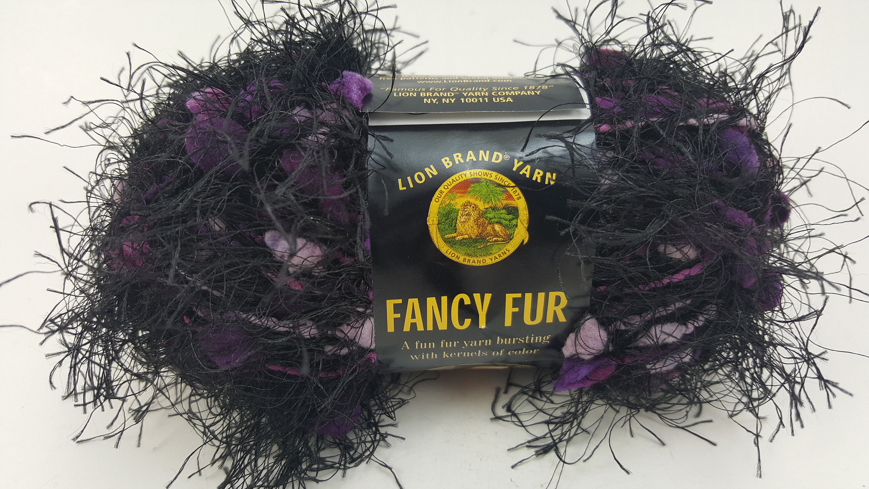 Lion Brand Fancy Fur 263 purple Passion Yarn 4 Skeins 