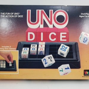 Juego de cartas de dados UNO internacional de 1987 - Usado
