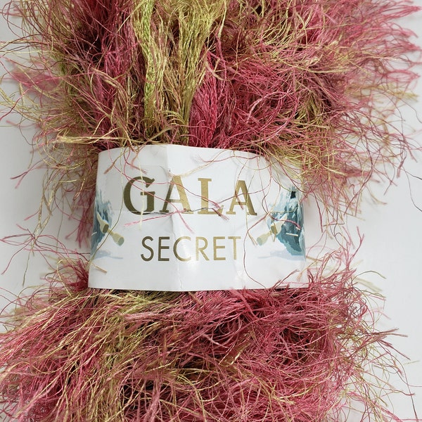 Gala Secret Fun Fur Polyester, Variegated, Multi Colored Yarn