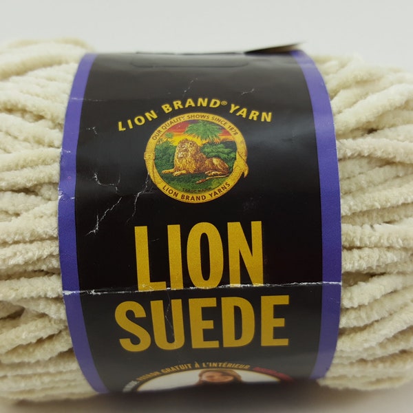 Lion Brand, Lion Suede  # 098 "Ecru" Yarn  - 2 Skeins