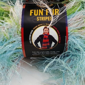 Lion Brand Fun Fur Stripes # 301 &quot;South Beach&quot; Yarn
