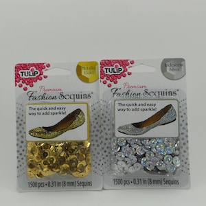 Metallic Gold & Iridescent Silver Fashion Sequins (1500 pcs)