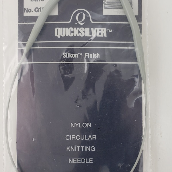 Susan Bates Quicksilver Silkon Finish Size 16" No 9 US Nylon Circular Knitting Needle