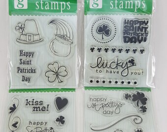 Studio G Clear Stamps, Happy Saint Patrick's Day, Kiss Me!, Lucky To Have You, Luck Of The Irish Stamps - 4 Packs of Stamps
